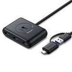 Ugreen HUB splitter 4x USB 3.0 USB port Type C cable 1m black (CR113 40850)