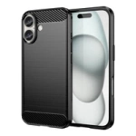 Carbon Case for iPhone 16 Plus Silicone Case - Black