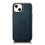 iCarer Leather Oil Wax case with genuine leather for iPhone 14 Plus (MagSafe compatible) blue (WMI14220719-BU)