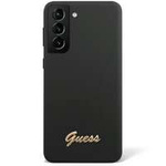 Case Guess GUHCS23SSLSMK S23 S911 black/black hardcase Silicone Vintage Gold Logo Case