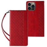 Magnet Strap Case for Samsung Galaxy S23+ Flip Wallet Mini Lanyard Stand red