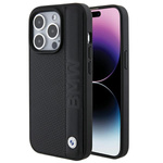 Case Bmw Bmhcp15l22rdpk IPhone 15 Pro 6.1" Black/Black Hardcase Leather Textured &amp; Stripe Case