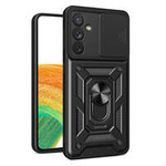 Hybrid Armor Camshield case for Samsung Galaxy A14 armored case with camera cover black