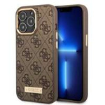 Case GUESS Apple iPhone 13 Pro Max 4G Logo Plate MagSafe Brown Hardcase