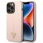 Case Guess GUHCP14XSLTGP iPhone 14 Pro Max 6.7" pink/pink hardcase Silicone Triangle