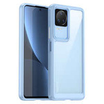 Outer Space Case for Xiaomi Poco F4 5G cover with a flexible frame blue
