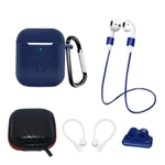 Silicone Case Set for AirPods 2 / AirPods 1 + Case / Ear Hook / Neck Strap / Watch Strap Holder / Carabiner | pink