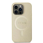 Case Guess GUHMP15SPSAHMCB iPhone 15 6.1" gold/gold hardcase Saffiano MagSafe Case