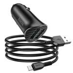 HOCO charger car 2 x USB QC3.0 18W + cable to iPhone Lightning 8-pin Farsighted Z39 black
