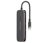 USAMS Adapter HUB 3xUSB + USB-C + HDMI black/black SJ578HUB01 (US-SJ578)