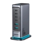 Joyroom JR-TCM02 GaN 65W charger charging station 4xUSB-C 2xUSB-A UK plug - gray