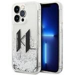 Case Karl Lagerfeld iPhone 14 Pro Max 6.7" silver/silver hardcase Liquid Glitter Big KL