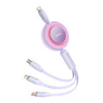 Baseus Bright Mirror 2 retractable cable 3in1 USB Type C - micro USB + Lightning + USB Type C 3.5A 1.1m purple (CAMJ010205)