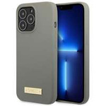 Case GUESS Apple iPhone 13 Pro Max Silicone Logo Plate MagSafe Grey Hardcase