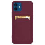 Card Case silicone wallet case with card holder documents for iPhone 11 Pro Max burgundy