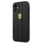 Case FERRARI Apple iPhone 12 Mini 5.4 On Track PU Carbon FESNECHCP12SBK Black Hardcase
