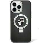 Case Karl Lagerfeld KLHMP15SHMRSKCK iPhone 15 6.1" black/black hardcase Ring Stand Karl&amp;Choupettte MagSafe Case