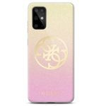 Case GUESS Samsung Galaxy S20 Ultra Glitter Gradient 4G Circle Pink Gold Hardcase
