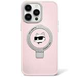 Case Karl Lagerfeld KLHMP15LHMRSCHP iPhone 15 Pro 6.1" pink/pink hardcase Ring Stand Choupette Head MagSafe Case