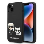 Case KARL LAGERFELD Apple iPhone 14 Plus Liquid Silicone Karl &amp; Choupette MagSafe Black Hardcase