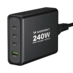 Wozinsky WGCSB 240W GaN wall charger USB-A / 3 x USB-C - black