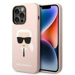 Karl Lagerfeld KLHMP14LSLKHLP iPhone 14 Pro 6.1" hardcase light pink/light pink Silicone Karl`s Head MagSafe