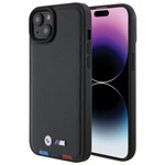 Case BMW BMHCP15M22PTDK iPhone 15 Plus 6.7" Black/Black Leather Stamp Tricolor Case
