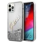 Case GUESS Apple iPhone 12 Pro Max Glitter Vintage Script Silver Hardcase