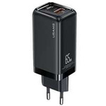 USAMS Network Charge. 1xUSB-C+1xUSB T47 65W PD Fast Charging Super Si black/black CC153TC01 (US-CC153)