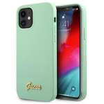Case GUESS Apple iPhone 12 Mini Metal Logo Script Green Hardcase