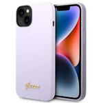 Case Guess iPhone 14 6.1" purple/purple hard case Silicone Vintage Gold Logo