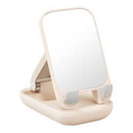 Adjustable phone stand with mirror Baseus Seashell Series - pink