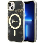 Case Guess GUHMP14SHTMRSK iPhone 14 6.1" black/black hardcase Golden Marble MagSafe Case