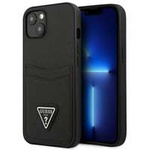 Case GUESS Apple iPhone 13 Mini Saffiano Triangle Logo Cardslot Black Hardcase