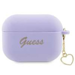 Case Guess GUAP2LSCHSU AirPods Pro 2 cover purple/purple Silicone Charm Heart Collection Case