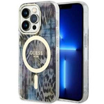 Case Guess GUHMP14LHLEOPWB iPhone 14 Pro 6.1" blue/blue hardcase Leopard MagSafe Case