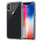 Case Spigen Ultra Hybrid  Apple iPhone X Clear Clear + Glass Case