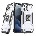 Wozinsky Ring Armor case for iPhone 14 Pro Max armored cover magnetic holder ring silver