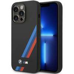 Case BMW BMHCP14X22SOTK iPhone 14 Pro Max 6.7" black/black Silicone Slanted Sttripes