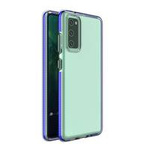 Spring Case clear TPU gel protective cover with colorful frame for Samsung Galaxy S21 Ultra 5G blue