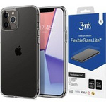 Case SPIGEN iPhone 12 / 12 Pro Liquid Crystal Crystal Clear Clear Case + Glass 3MK Flexible Glass Lite
