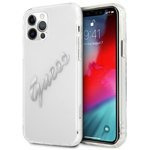 Case GUESS Apple iPhone 12 12 Pro Vintage Script Silver Clear Hardcase