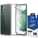 Case Spigen Ultra Hybrid Samsung Galaxy S22 Crystal Clear + Glass 3mk Flexible Glass