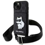 Case Karl Lagerfeld KLHCP14SCSAKHPCK iPhone 14 6.1" hardcase black/black Crossbody Saffiano Monogram Choupette Case