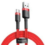 Baseus Cafule Cable Durable Nylon Braided Wire USB / USB-C QC3.0 3A 0,5M red (CATKLF-A09)
