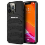 Case AMG AMHCP14XGSEBK iPhone 14 Pro Max 6.7" black/black hardcase Leather Debossed Lines