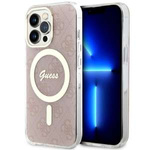 Case Guess GUHMP13LH4STP iPhone 13 Pro / 13 6.1" pink/pink hardcase 4G MagSafe Case