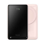 Baseus Magnetic Bracket powerbank with wireless charging MagSafe 10000mAh 20W pink (PPCX000004) + cable USB Type C Baseus Xiaobai Series 60W 0.5m