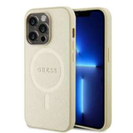 Case Guess GUHMP15XPSAHMCB iPhone 15 Pro Max 6.7" gold/gold hardcase Saffiano MagSafe Case