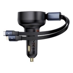 Car Charger Baseus Enjoyment USB-C with USB-C cable and Lightning  60W (black)